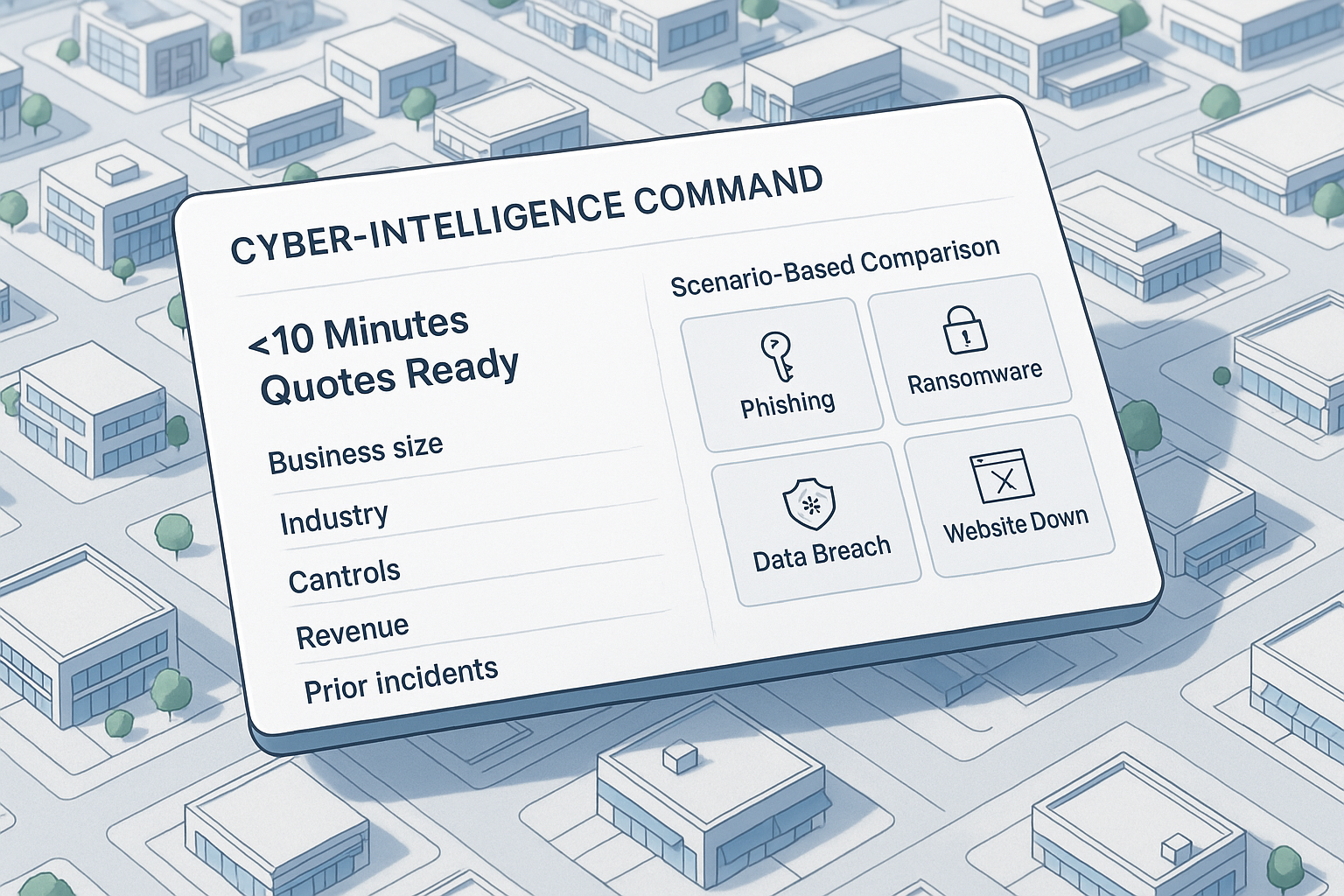 Transforming cyber insurance from a slow, jargon-heavy process into a fast, agent-friendly experience with real-time education and multi-carrier comparisons.