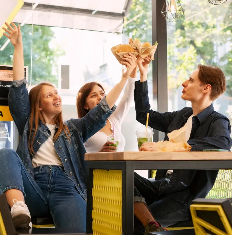 smiley friend burger